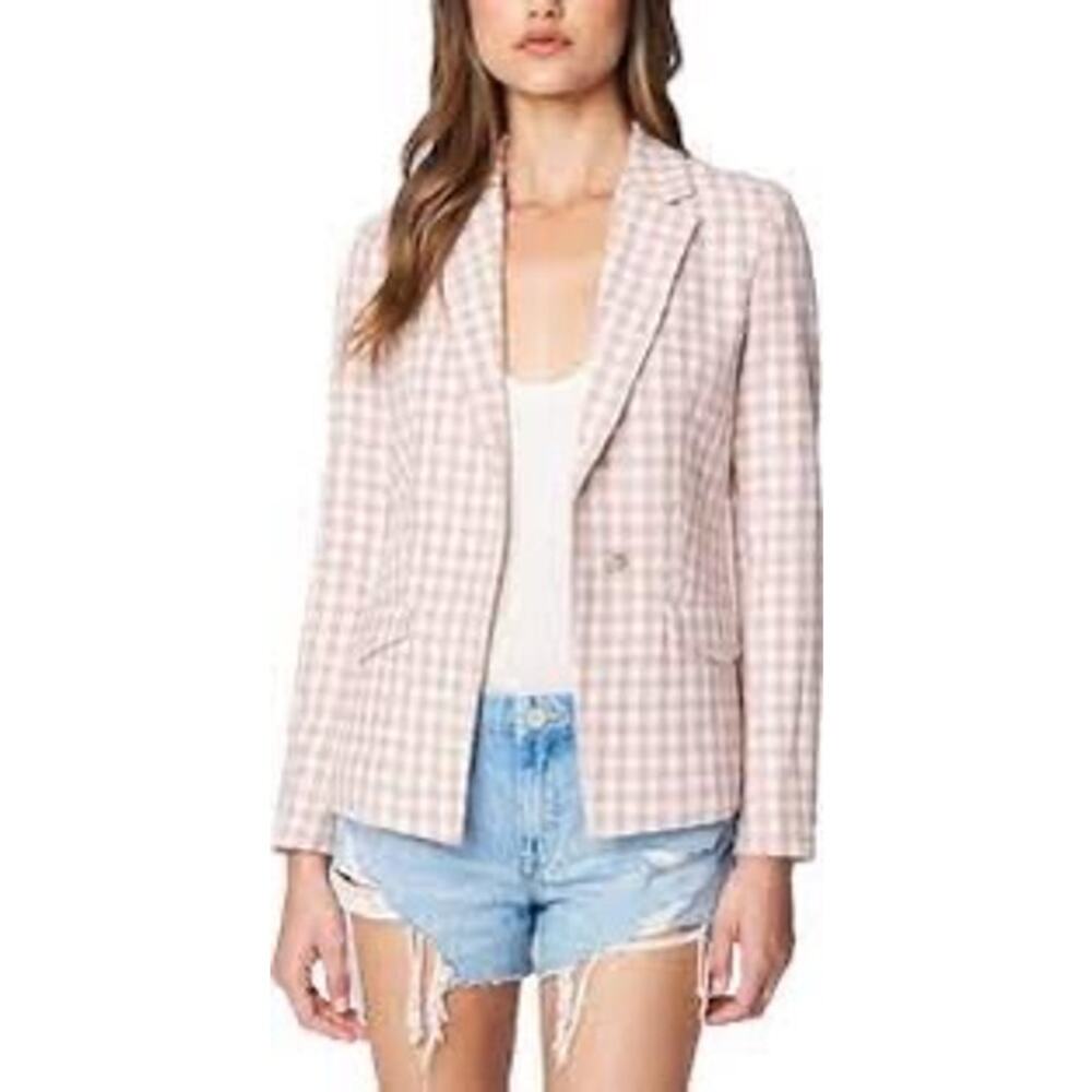 Blank NYC Quick Thrills Gingham Blazer In Pink